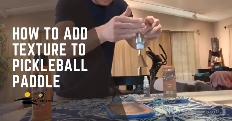 man adding grid and texture to pickleball paddle on the table